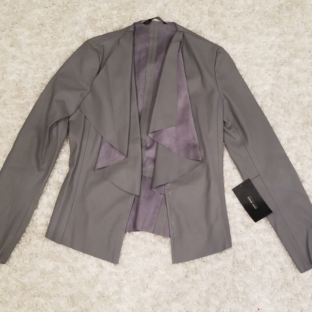 ZARA gray light leather jacket xs